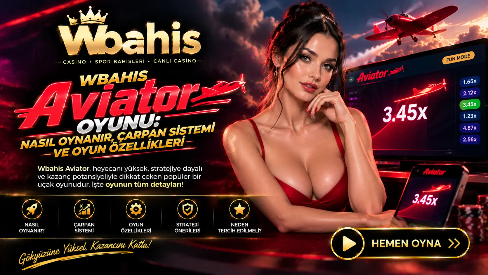Wbahis Aviator Oyunu: Nasıl Oynanır, Çarpan Sistemi ve Oyun Özellikleri